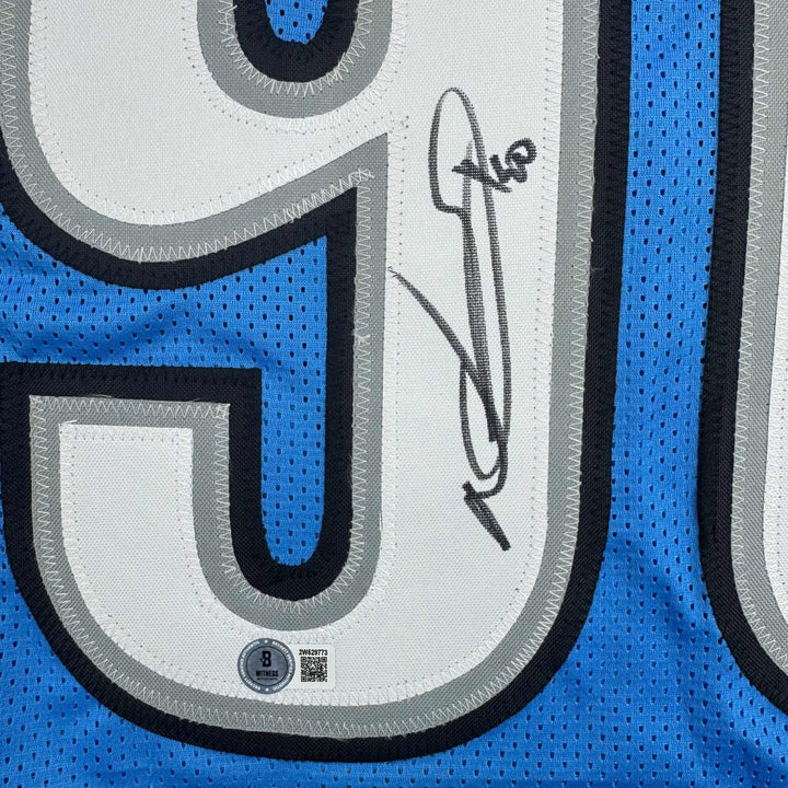 Autographed/Signed Ndamukong Suh Detroit Blue Jersey Beckett BAS COA