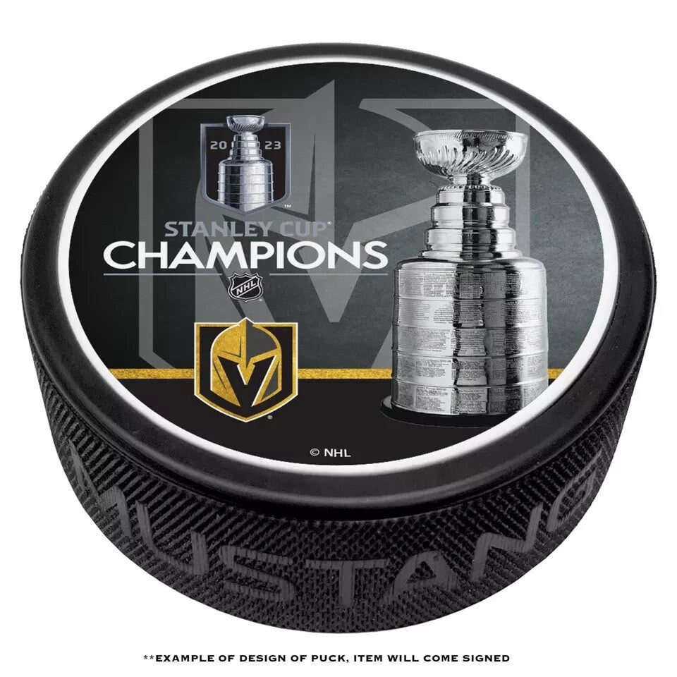 Keegan Kolesar Autographed Stanley Cup Vegas Golden Knights Hockey Puck COA IGM