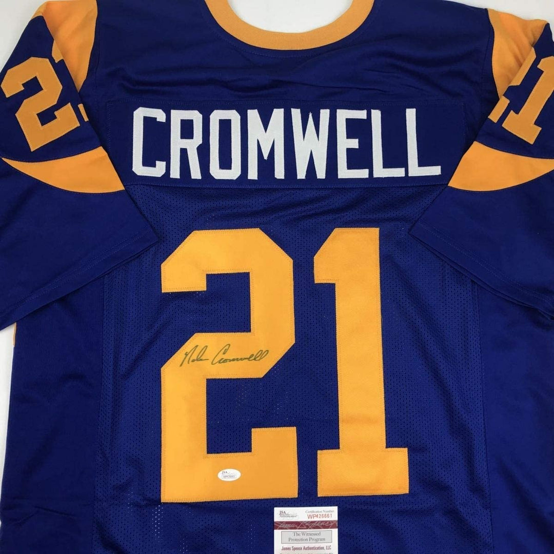 Autographed/Signed Nolan Cromwell Los Angeles LA Blue Jersey JSA COA
