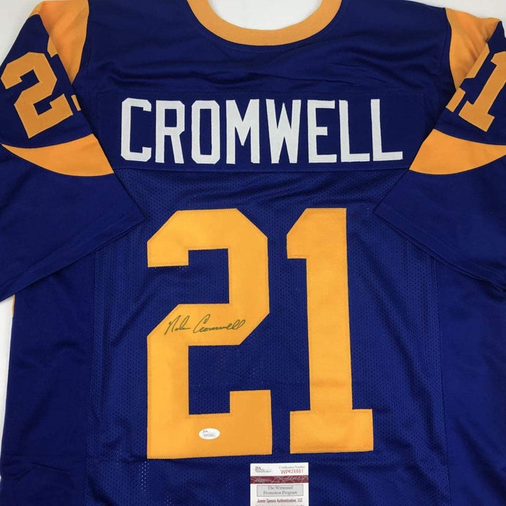 Autographed/Signed Nolan Cromwell Los Angeles LA Blue Jersey JSA COA