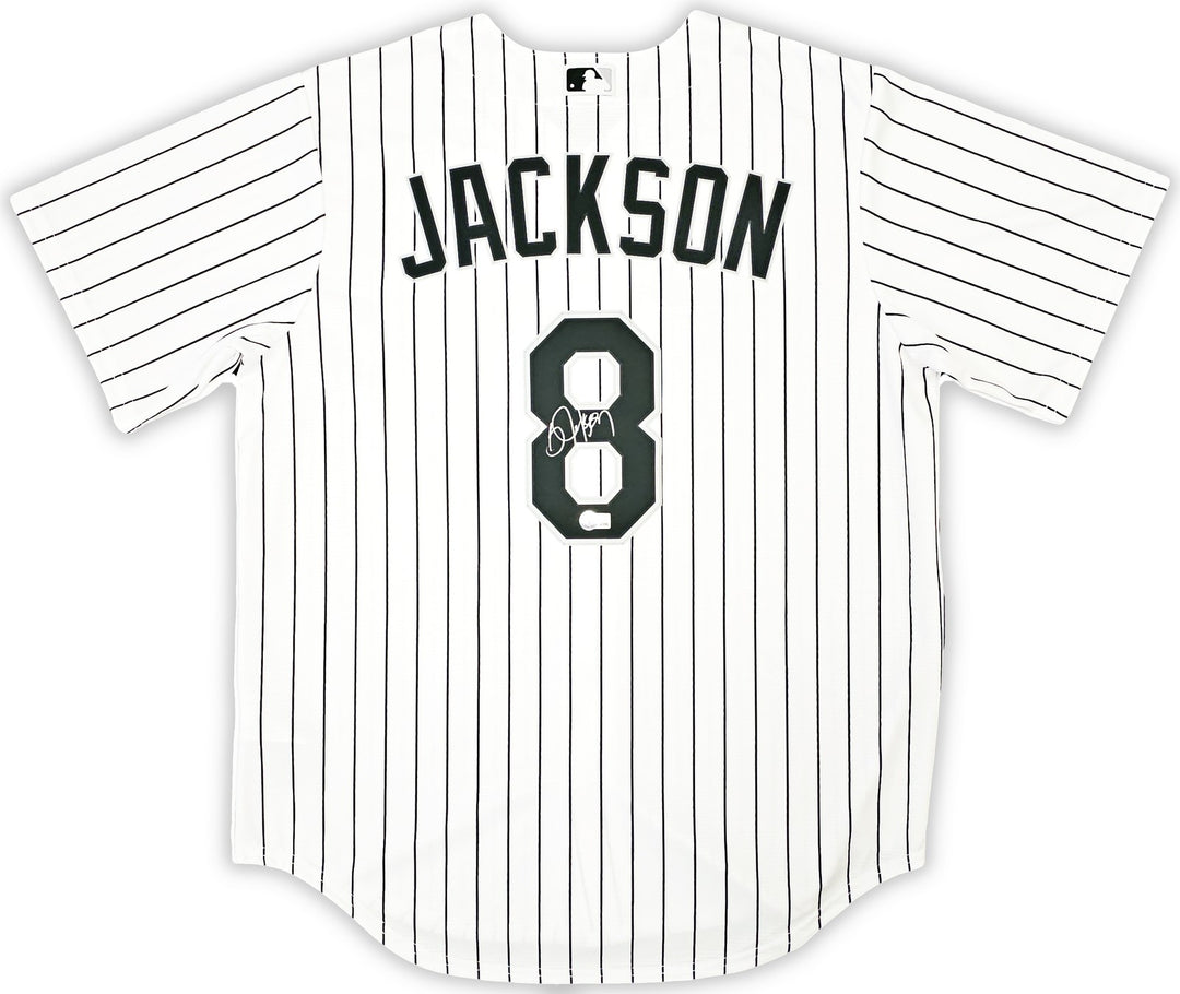 White Sox Bo Jackson Signed White Pinstripe Nike Jersey Size L Beckett Wit