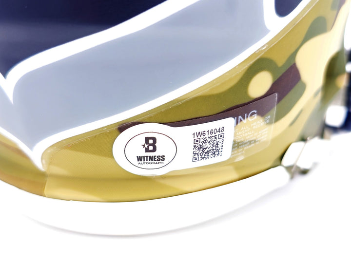Kenneth Walker III Signed Seattle Seahawks Camo Speed Mini Helmet Beckett Wit