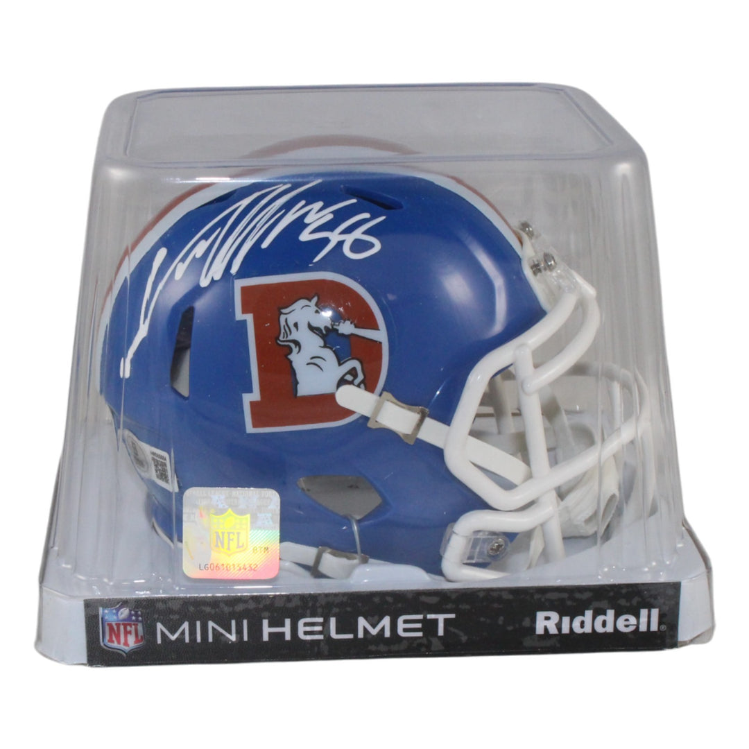 Von Miller Autographed Denver Broncos TB Mini Helmet Beckett Witness 54708