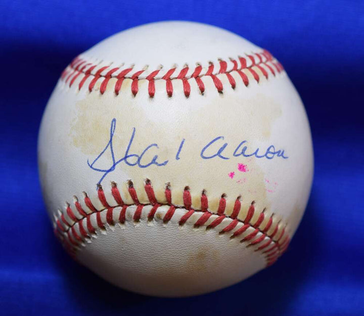 Hank Aaron Beckett BAS Autograph National League Signed Baseball