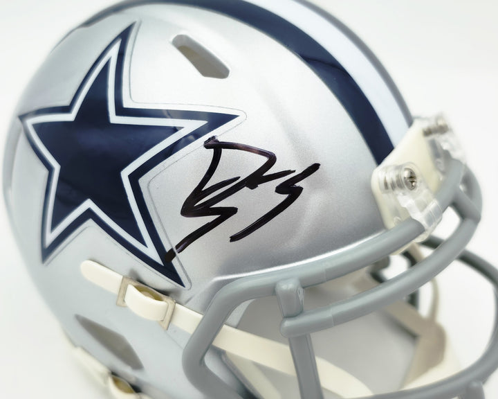George Pickens Signed Dallas Cowboys Silver Speed Mini Helmet JSA Witness