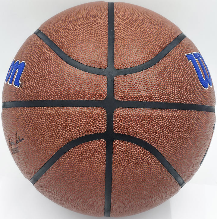 Allen Iverson Auto Signed Composite Leather 76ers Logo Basketball Beckett Wit