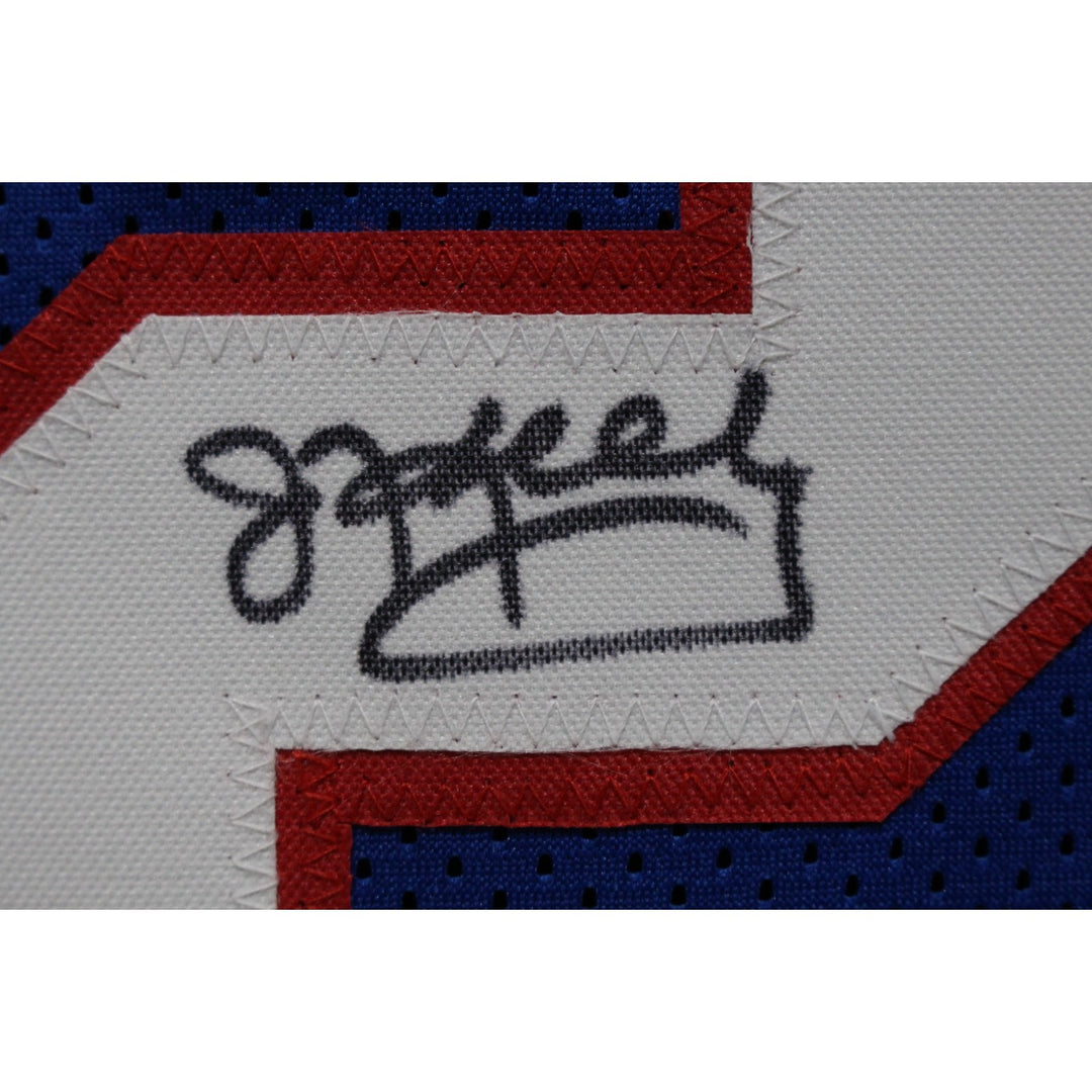 Jim Kelly Thurman Thomas Andre Reed Signed Pro Style XL Blue Jersey BAS W 53721