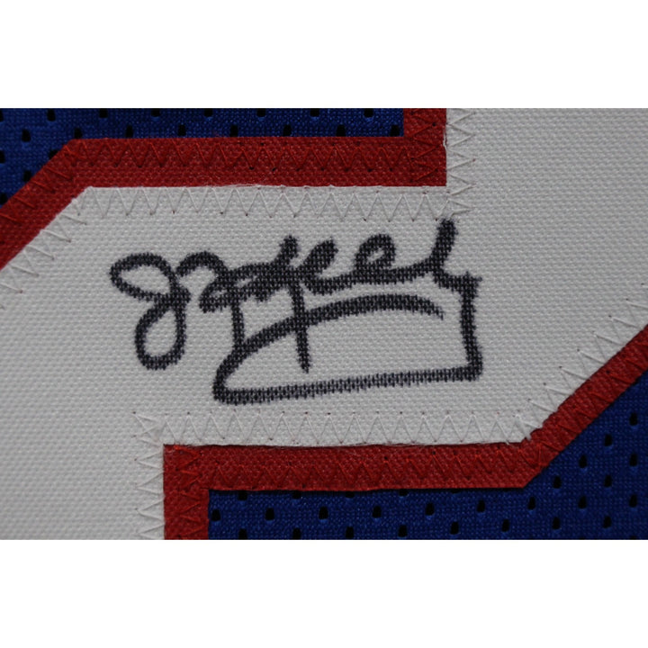Jim Kelly Thurman Thomas Andre Reed Signed Pro Style XL Blue Jersey BAS W 53721