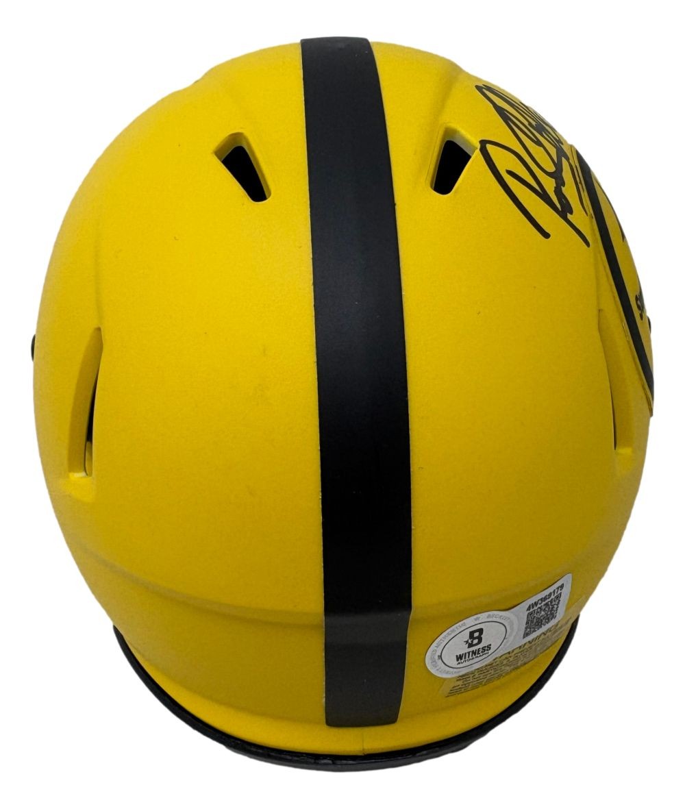 Rocky Bleier Signed Pittsburgh Steelers Rave Mini Speed Helmet 4x SB Champs BAS