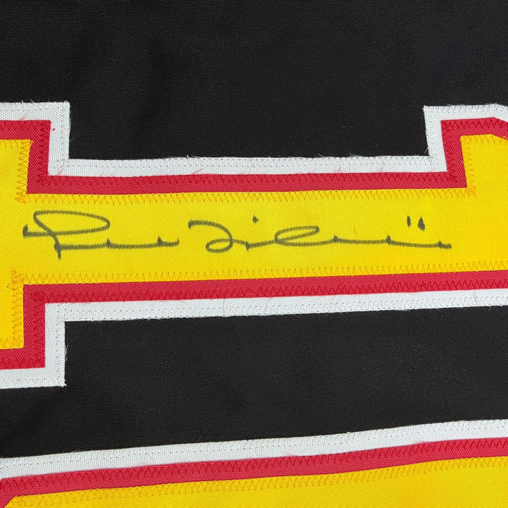 Autographed/Signed Trevor Linden Vancouver Black Hockey Jersey Beckett COA
