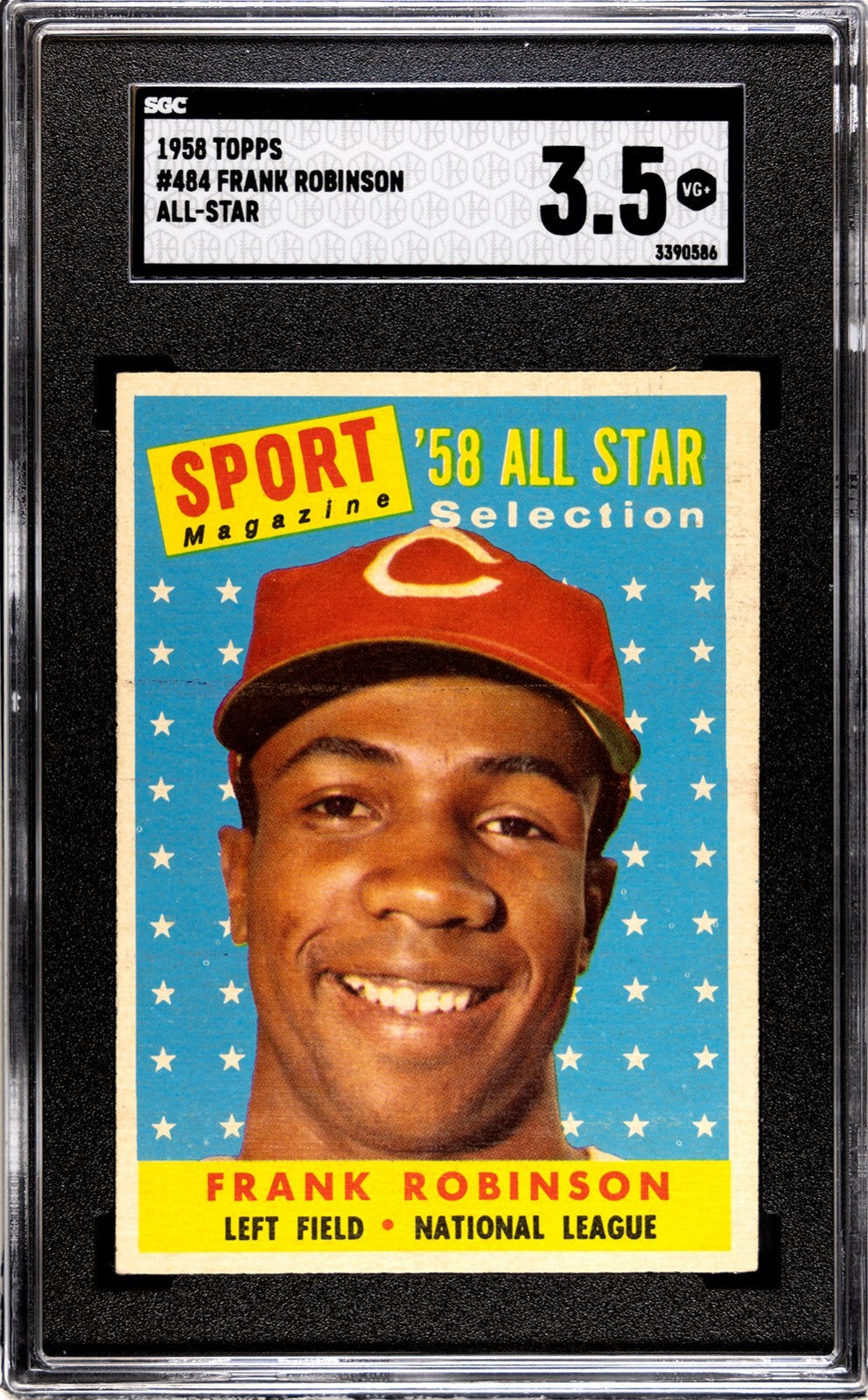 Frank Robinson 1958 Topps All-Star Baseball Card #484- SGC Graded 3.5 VG+