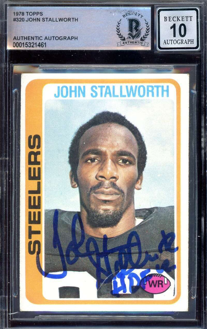 John Stallworth Gem Mint 10 Beckett BAS Signed 1978 Topps Rookie Autograph