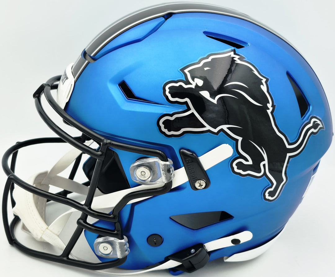 Barry Sanders Auto Lions Blue Full Size SpeedFlex Authentic Helmet "Lion King"
