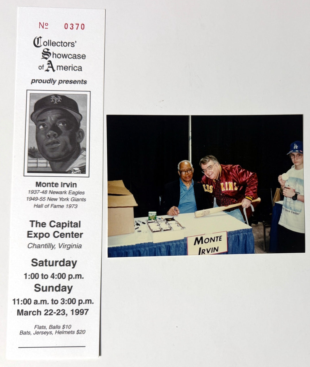 Monte Irvin signed New York Giants 8x10 Photo w/ HOF 73 imperfect Framed- COA