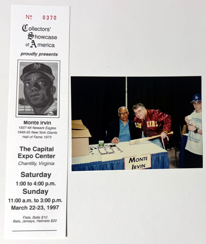 Monte Irvin signed New York Giants 8x10 Photo w/ HOF 73 imperfect Framed- COA