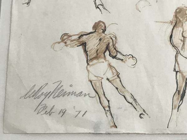 Original 1/1 Leroy Neiman Drawing Of Muhammad Ali JSA COA Autograph