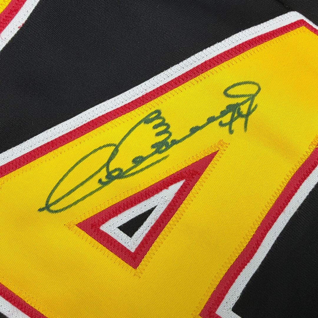 Autographed/Signed Dave Babych Vancouver Black Hockey Jersey Beckett COA