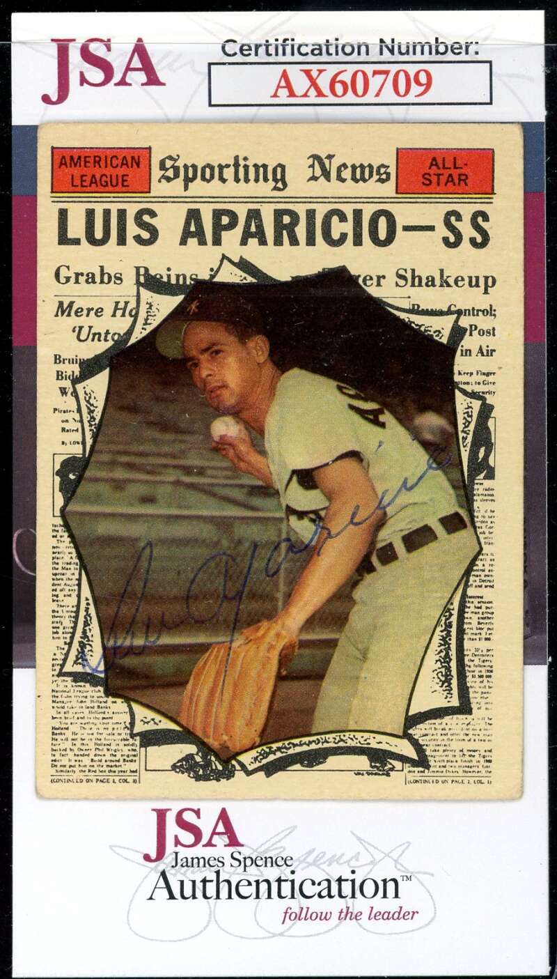 Luis Aparicio JSA Coa Vintage Signed 1961 Topps All Star Autograph