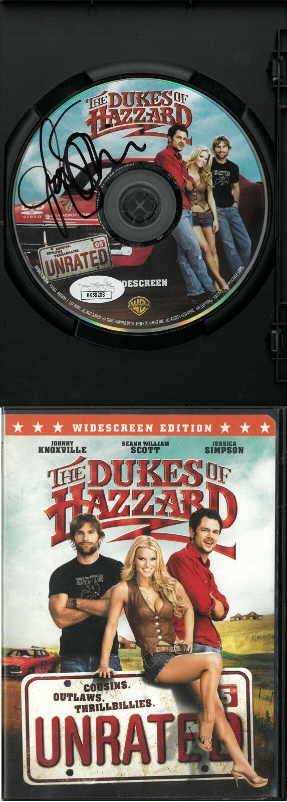 Jessica Simpson signed 2005 The Dukes of Hazzard DVD Movie Video Cover/Disc- JSA