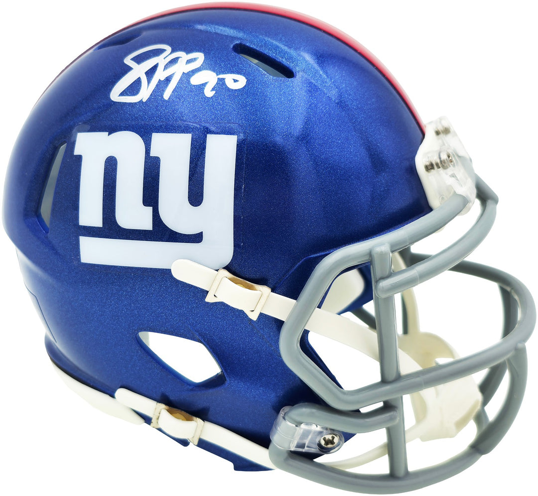 Jason Pierre-Paul Signed New York Giants Blue Speed Mini Helmet JSA Witness