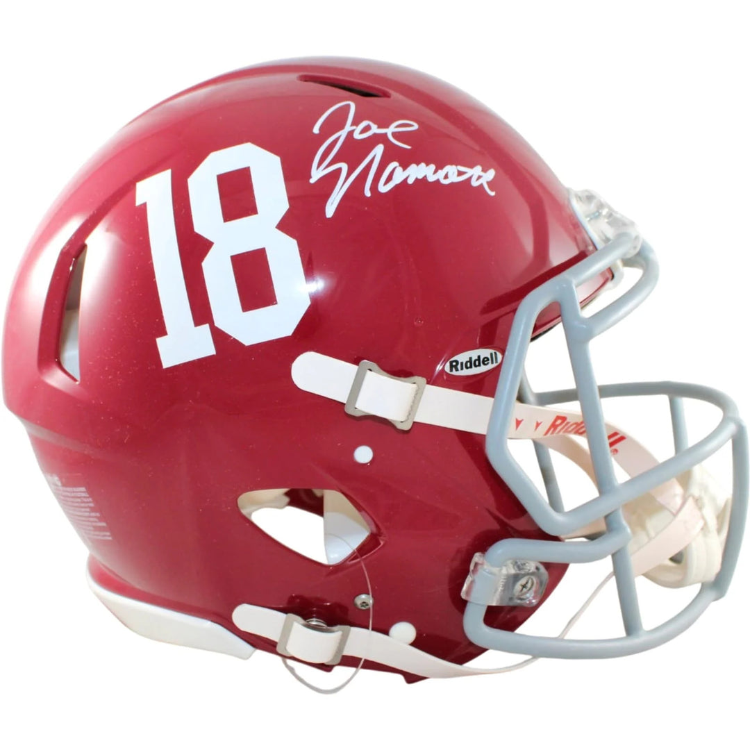 Joe Namath Autographed Alabama Crimson Tide Helmet Proline Beckett Witness 58898