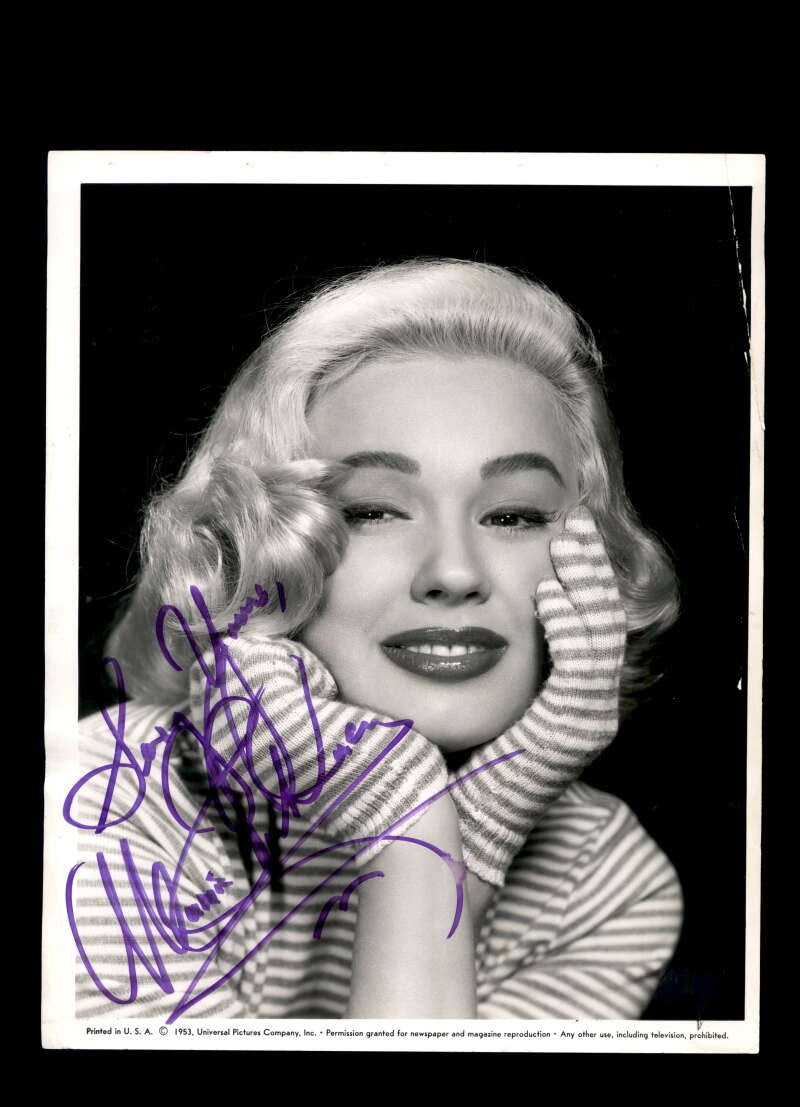 Mamie Van Doren PSA DNA Coa Signed 8x10 Photo Autograph