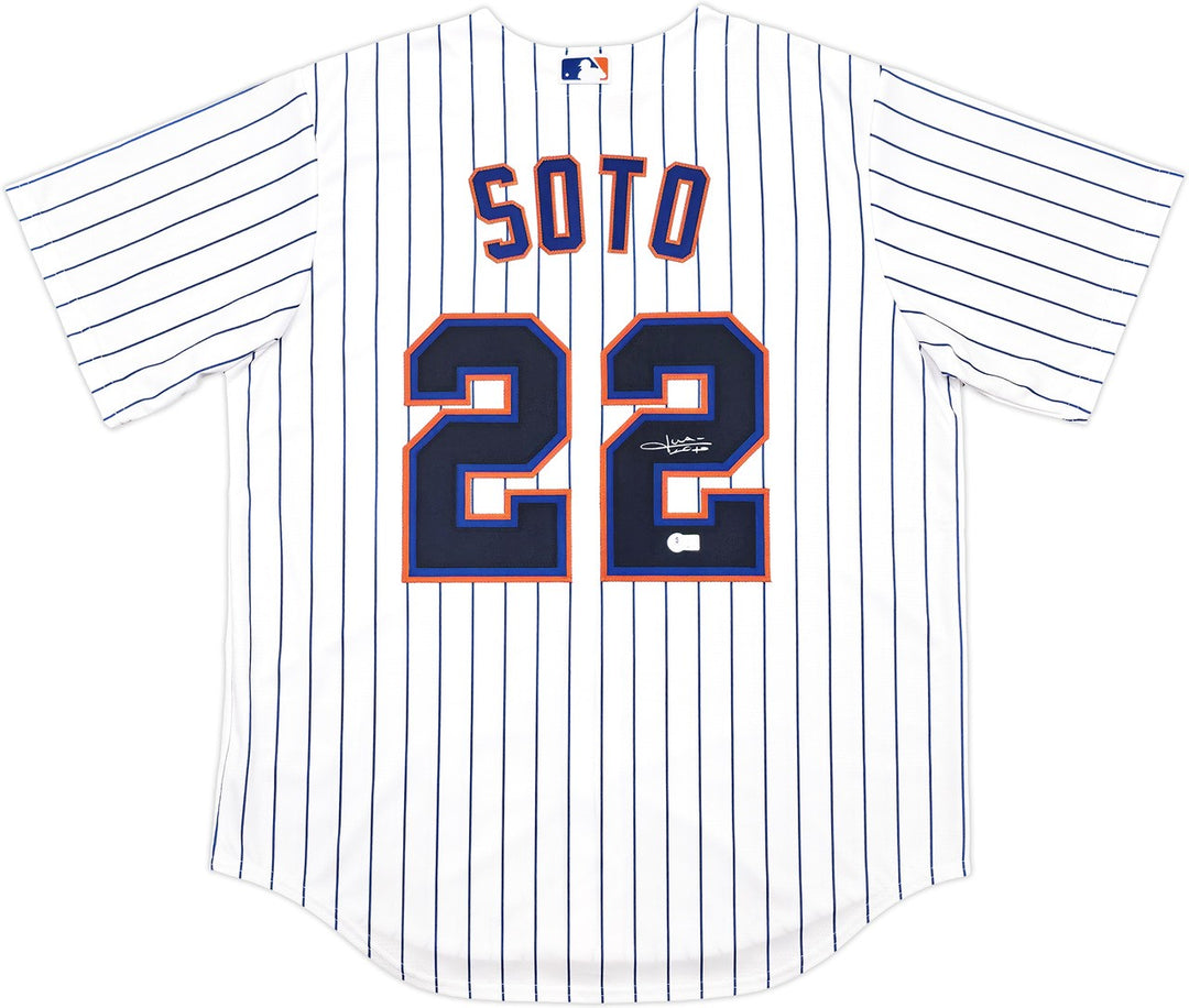 New York Mets Juan Soto Signed White Nike Jersey Size L Beckett