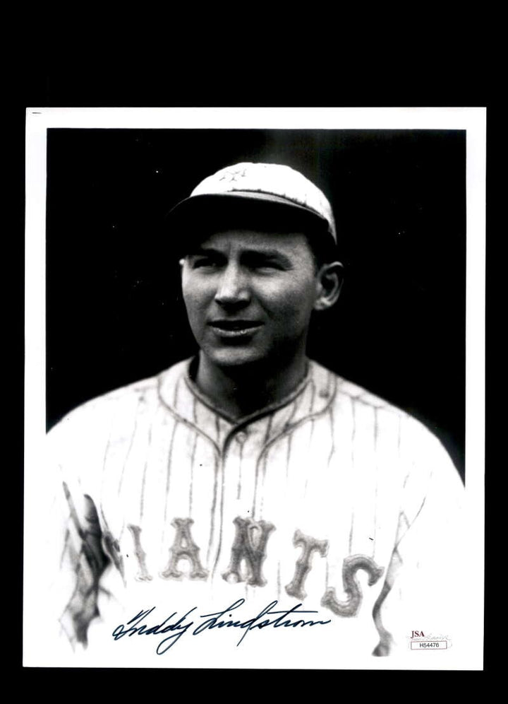 Freddie Lindstrom JSA Coa Signed  8x10 Photo Autograph Giants
