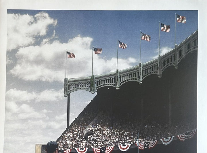 Babe Ruth & Lou Gehrig Yankee Stadium 1927 Lithograph Signed Bill Purdom 18x24