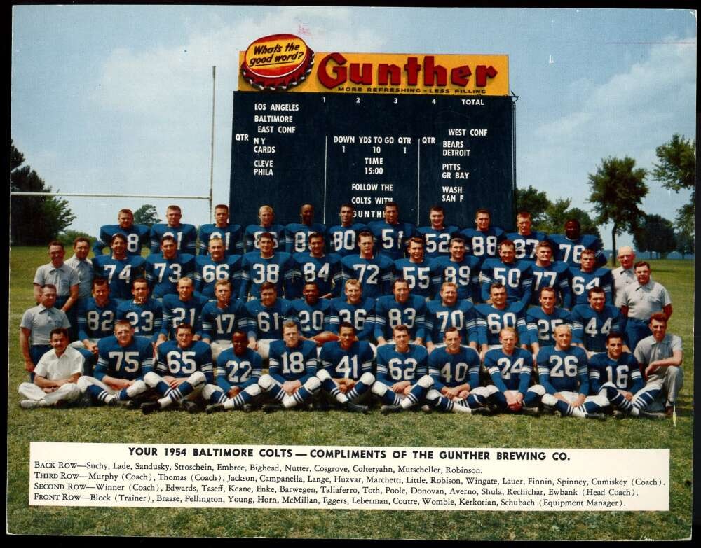 Shula Donovan Marchetti Ewbank JSA Loa Signed by 29 1954 Baltimore Colts Team Ph