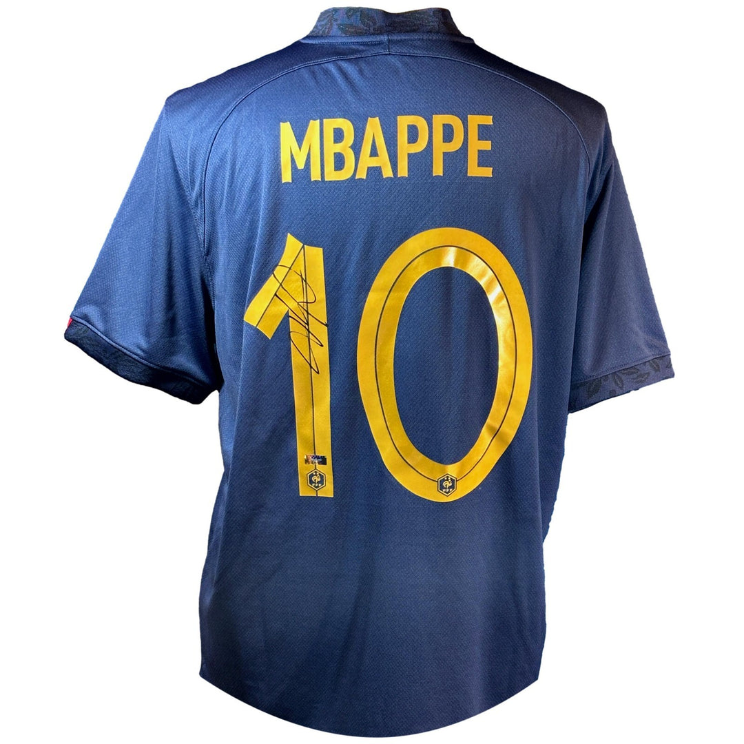 Kylian Mbappé Autographed 2022 France Nike Jersey Panini Authentic COA Navy Blue