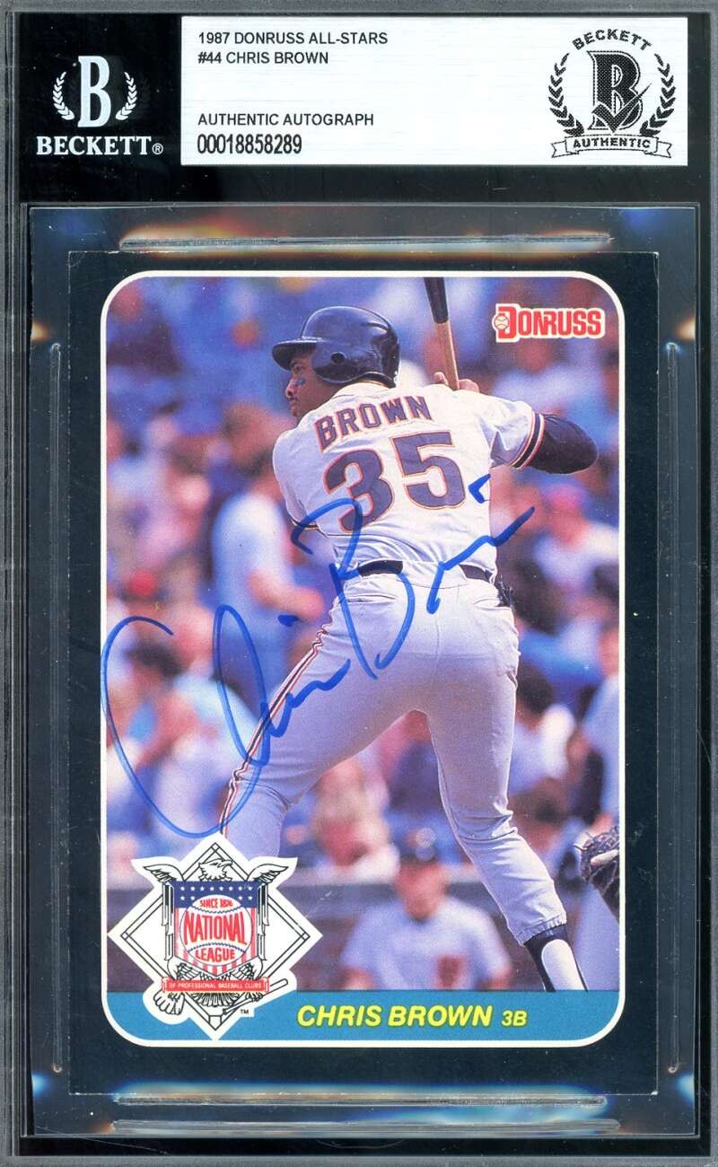 Chris Brown Beckett BAS Signed 1987 Donruss All Stars Autographed