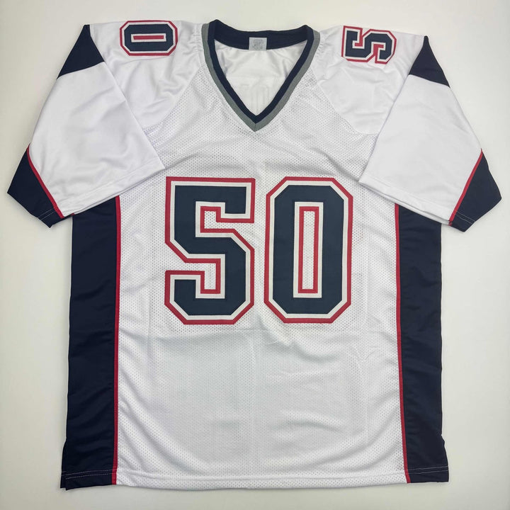 Autographed/Signed Rob Ninkovich 2x SB New England White Jersey Beckett COA