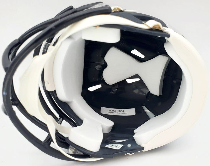 Russell Wilson Signed Seattle Seahawks Speed Mini Helmet In Silver RW Holo