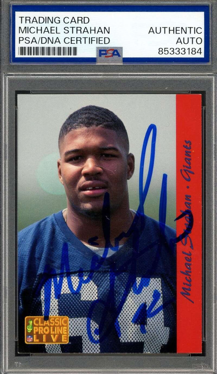 Michael Strahan PSA DNA Signed 1993 Classic Pro Line Live Rookie Autograph