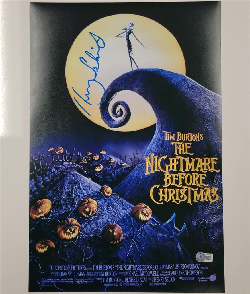 Henry Selick signed Nightmare Before Christmas 12x18 photo poster (A) ~ BAS holo