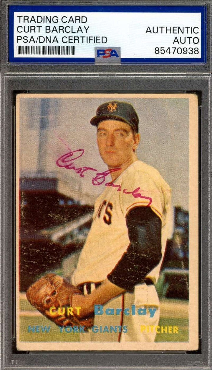 Curt Barclay PSA DNA Signed 1957 Topps Autograph
