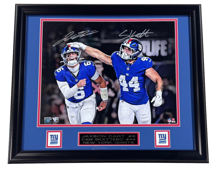 Jaxson Dart Cam Skattebo Signed 16x20 Photo Framed Giants Rookie Auto Fanatics