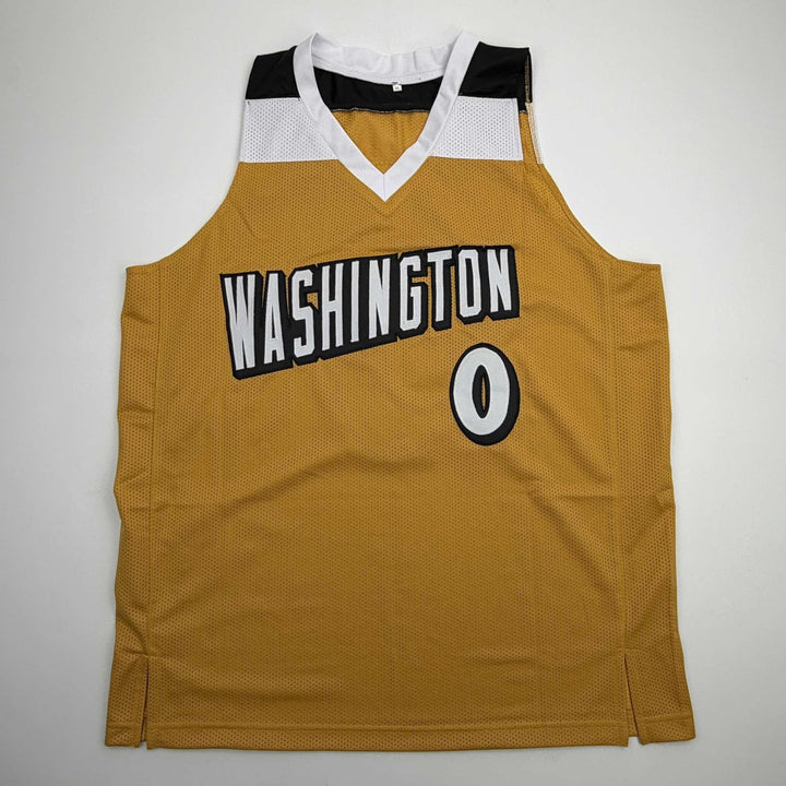 Autographed/Signed Gilbert Arenas Washington Gold Jersey Beckett BAS COA