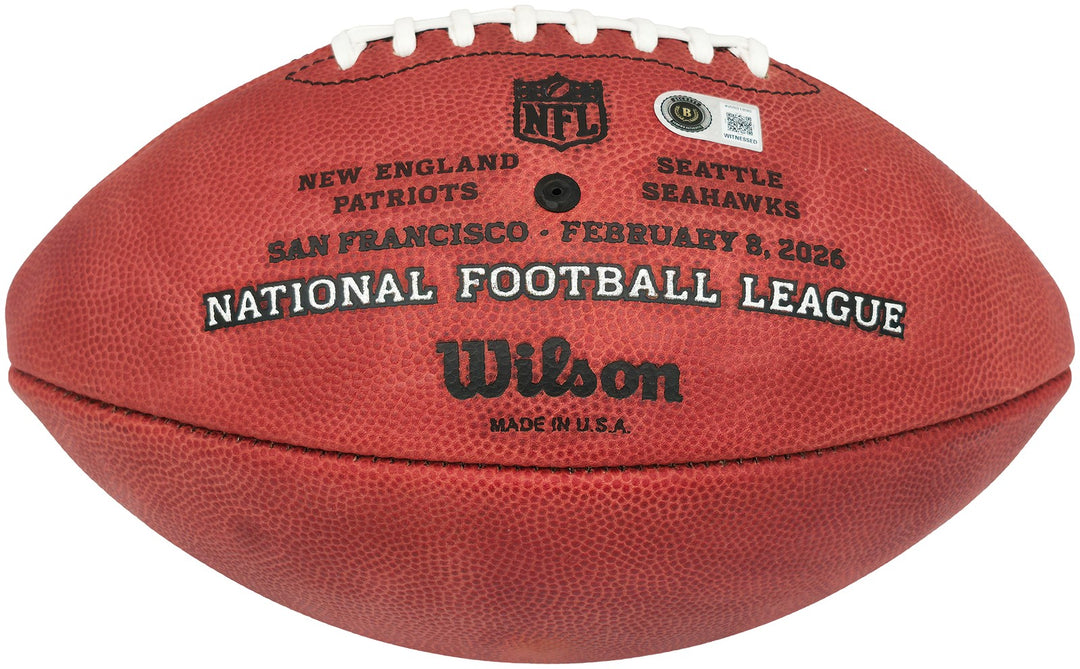 Sam Darnold Signed Seahawks Super Bowl LX Leather Football BAS Witness