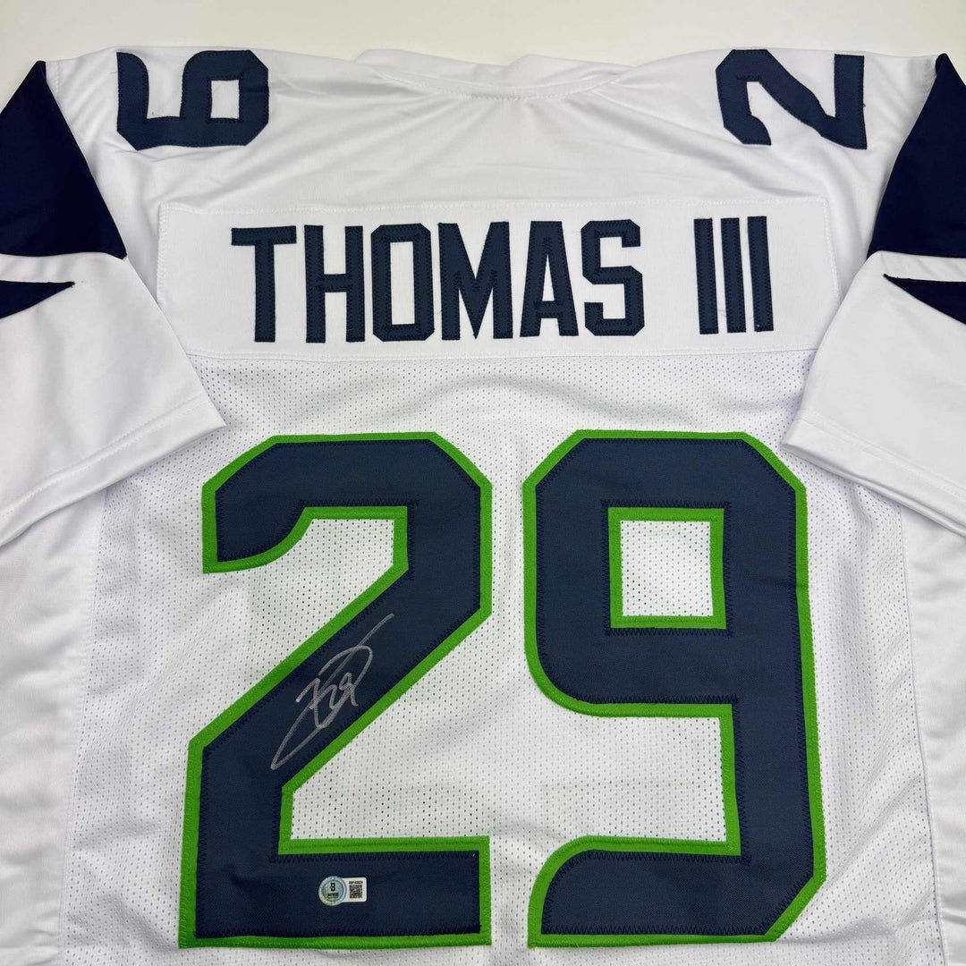Autographed/Signed Earl Thomas III Seattle White Jersey Beckett BAS COA