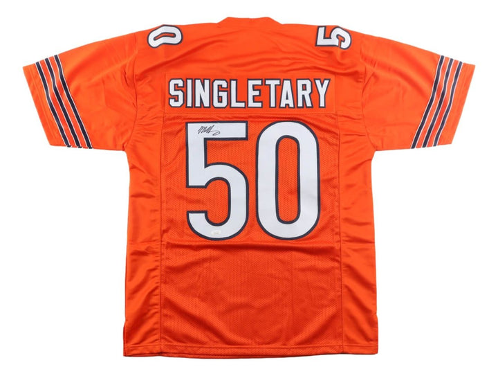 Mike Singletary Chicago Signed Orange Football Jersey JSA
