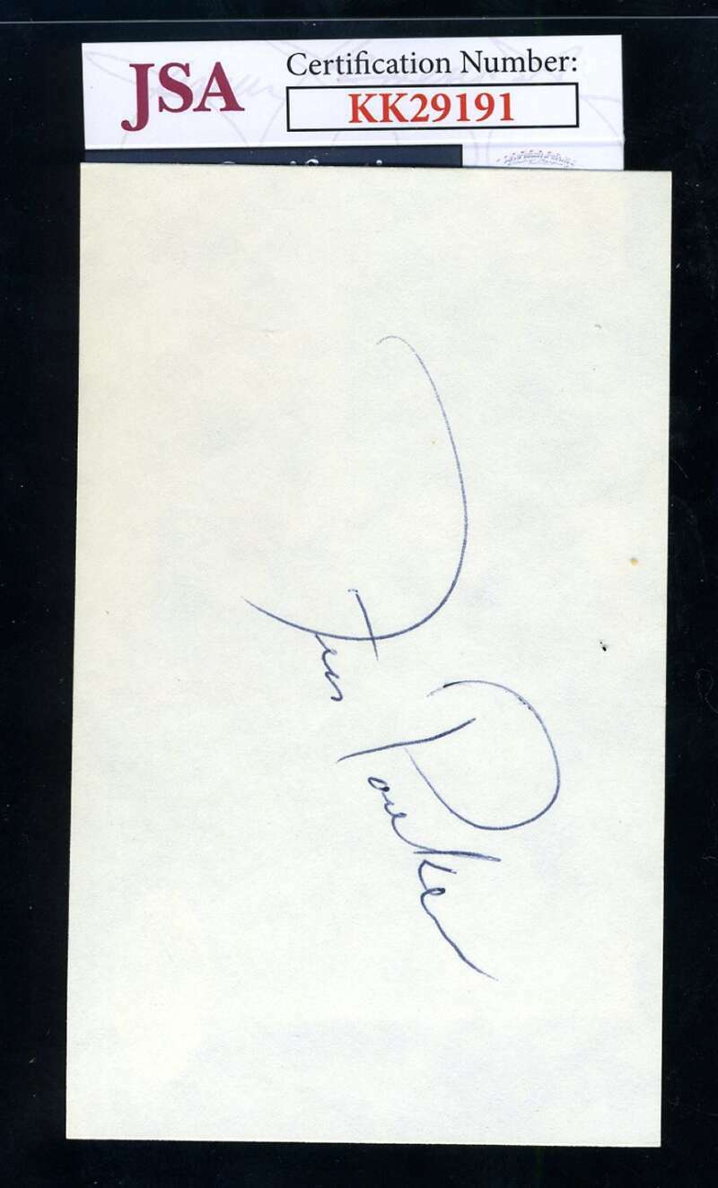Fess Parker JSA Coa Signed 3x5 Index Card Davey Crockett Autograph