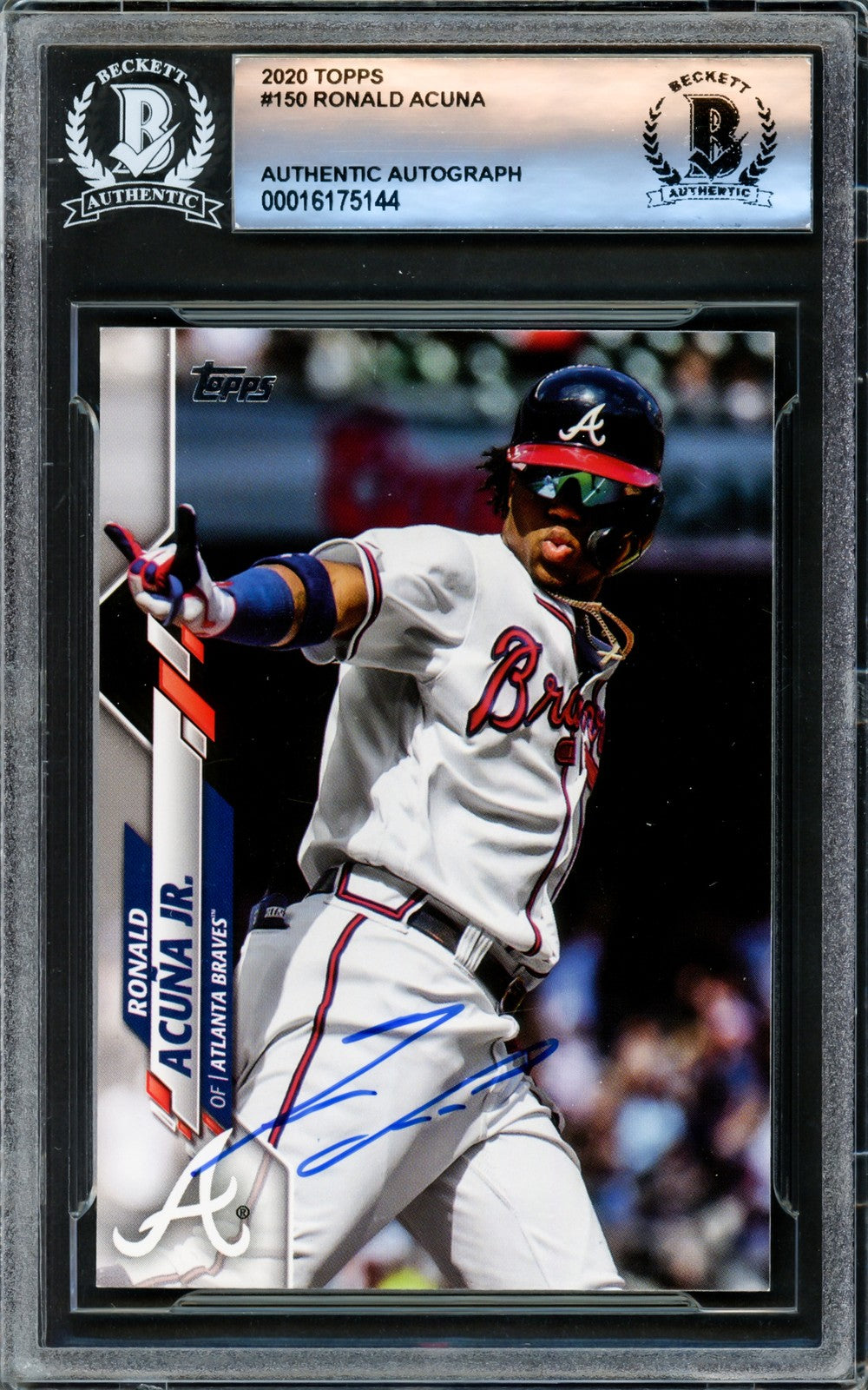 Ronald Acuna Jr. Signed 2020 Topps Card #150 Atlanta Braves Beckett #16175144