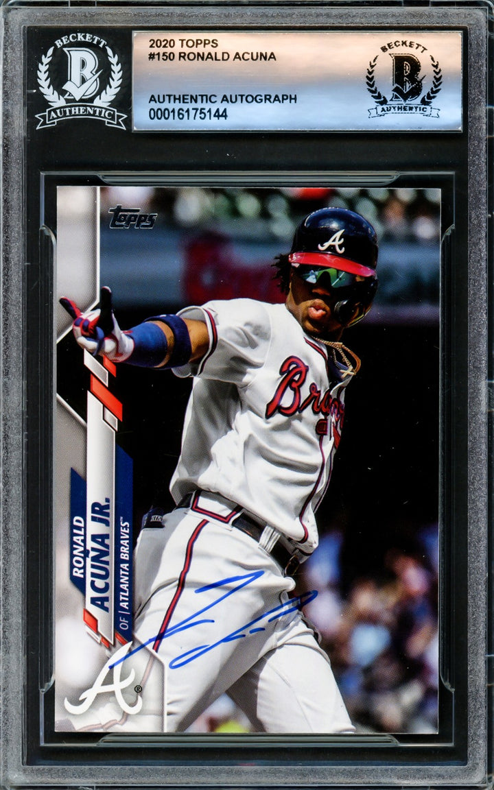 Ronald Acuna Jr. Signed 2020 Topps Card #150 Atlanta Braves Beckett #16175144