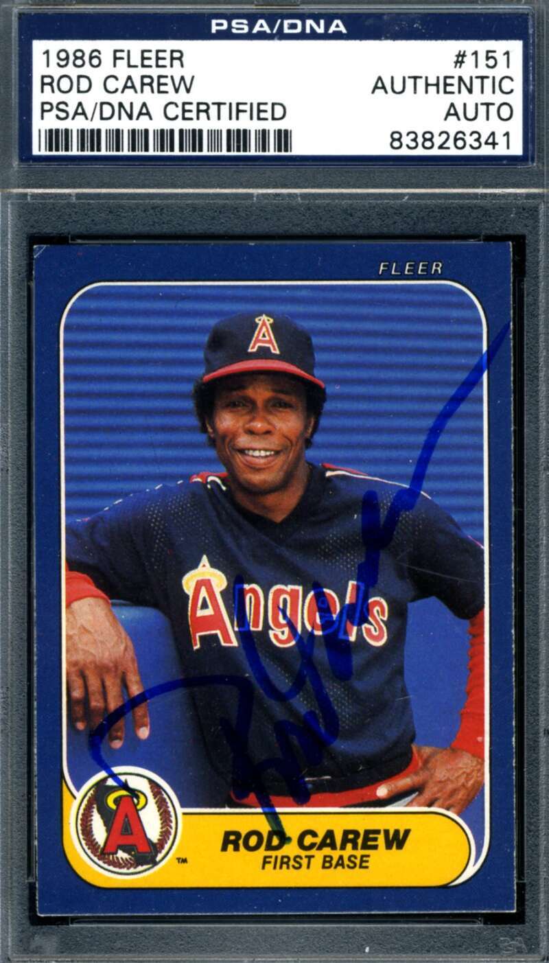 Rod Carew PSA DNA Signed 1986 Fleer Autograph