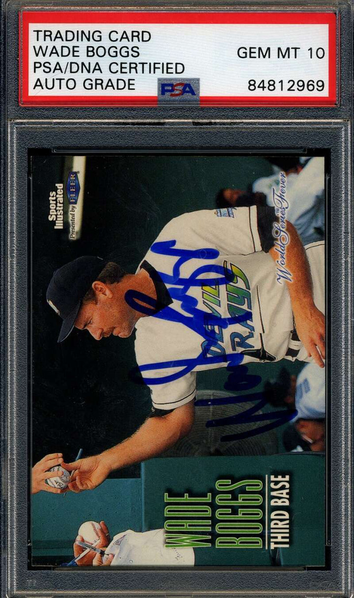 Wade Boggs Gem Mint 10 PSA DNA Signed 1998 Fleer Sports Illustrated Autograph