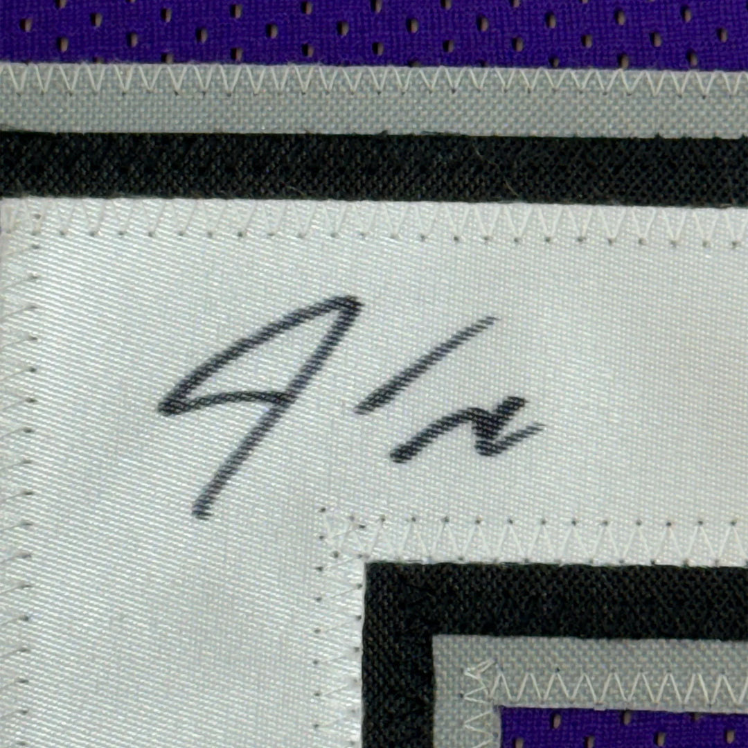 FRAMED Autographed/Signed JASON WILLIAMS 33x42 Sacramento Purple Jersey PSA COA