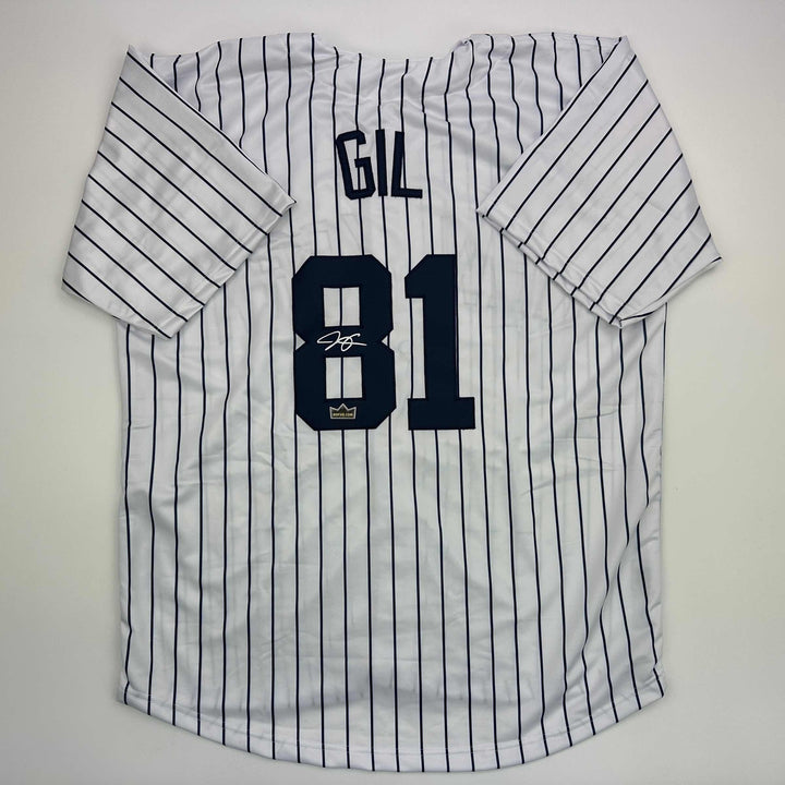 Facsimile Autographed Luis Gil New York Pinstripe Reprint Jersey Size Men's XL