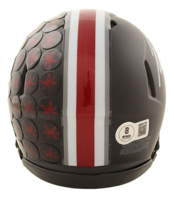 Justin Fields Signed Ohio State Alternate Black Mini Speed Helmet BAS